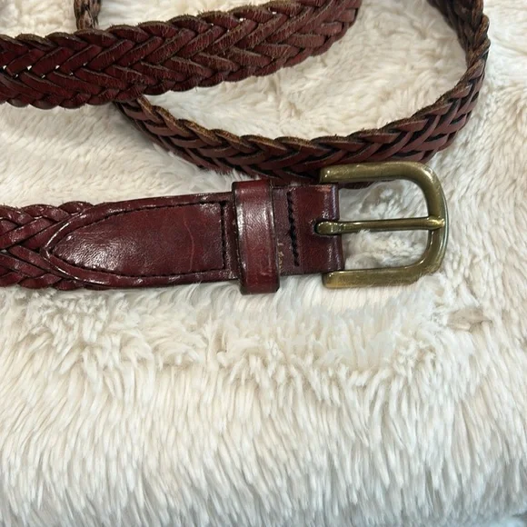 Brighton Men’s Brown Braided Leather Belt Size 40 - Picture 2 of 6